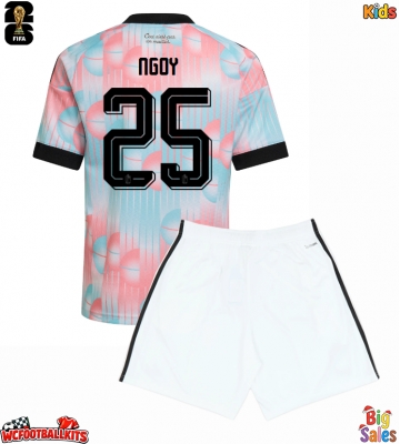 Belgium Nathan Ngoy #25 Replica Away Stadium Kit for Kids World Cup 2026 Short Sleeve (+ pants)